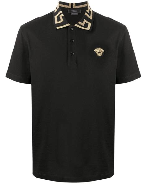 versace replica black men polo shirts 2018|versace long sleeves polo shirts.